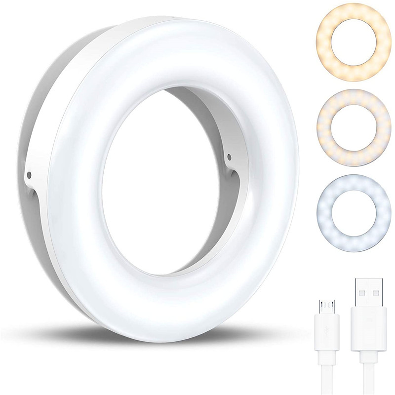 Photography Lighting Description - ポータブル LED クリップリングライト 40 LED Selfie