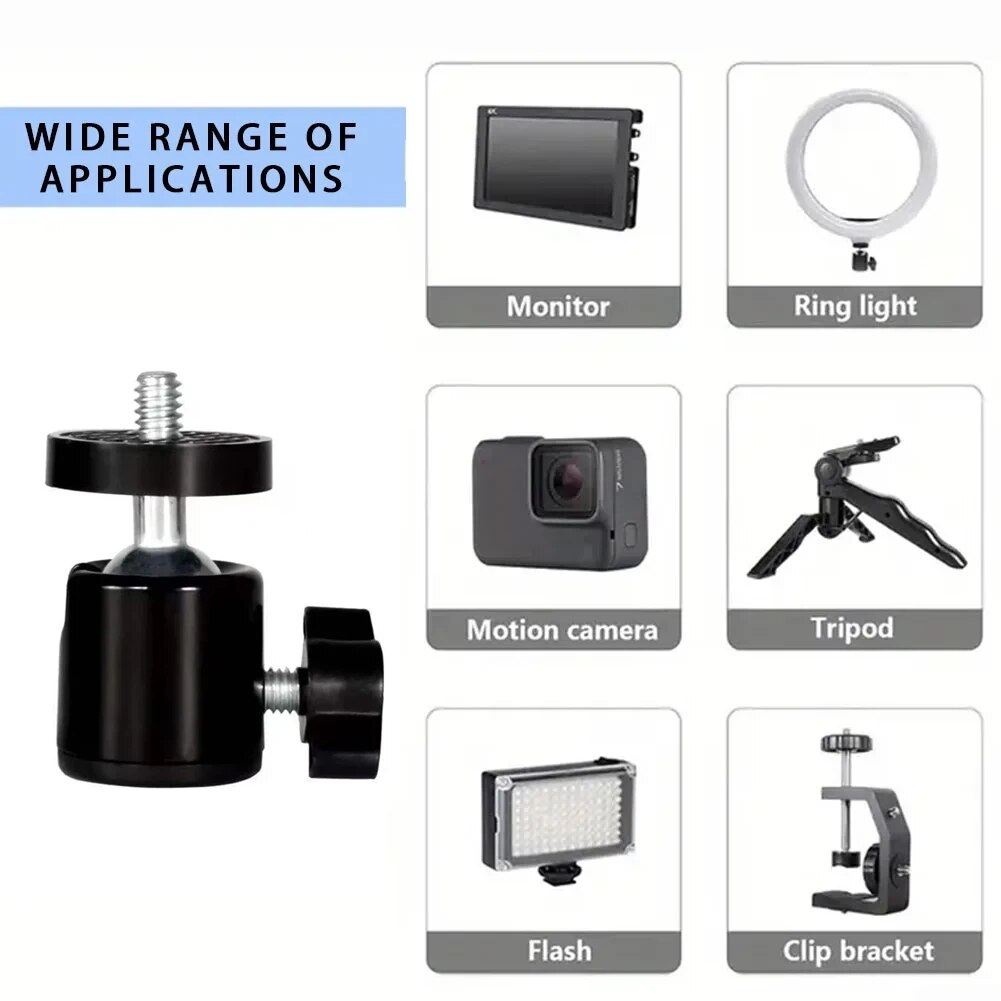 ミニボールヘッド 1/4インチネジ 360度回転 アルミ製三 - Photography Lighting Description のレビューと価格