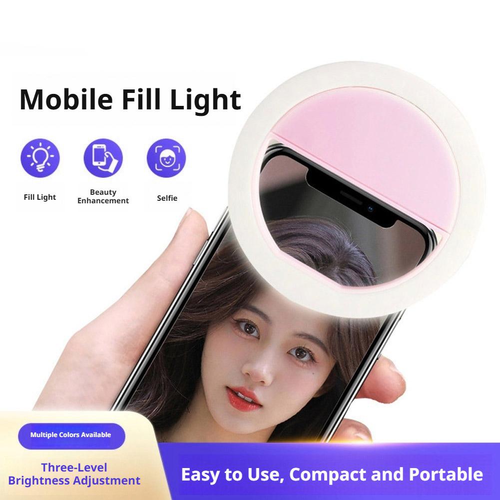 クリップ式自撮りリングライト 充電式USB充電 3段階の明る - Photography Lighting Game のレビューと価格