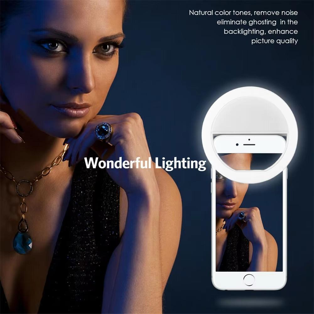 クリップ式自撮りリングライト 充電式USB充電 3段階の明る - Photography Lighting Game のレビューと価格