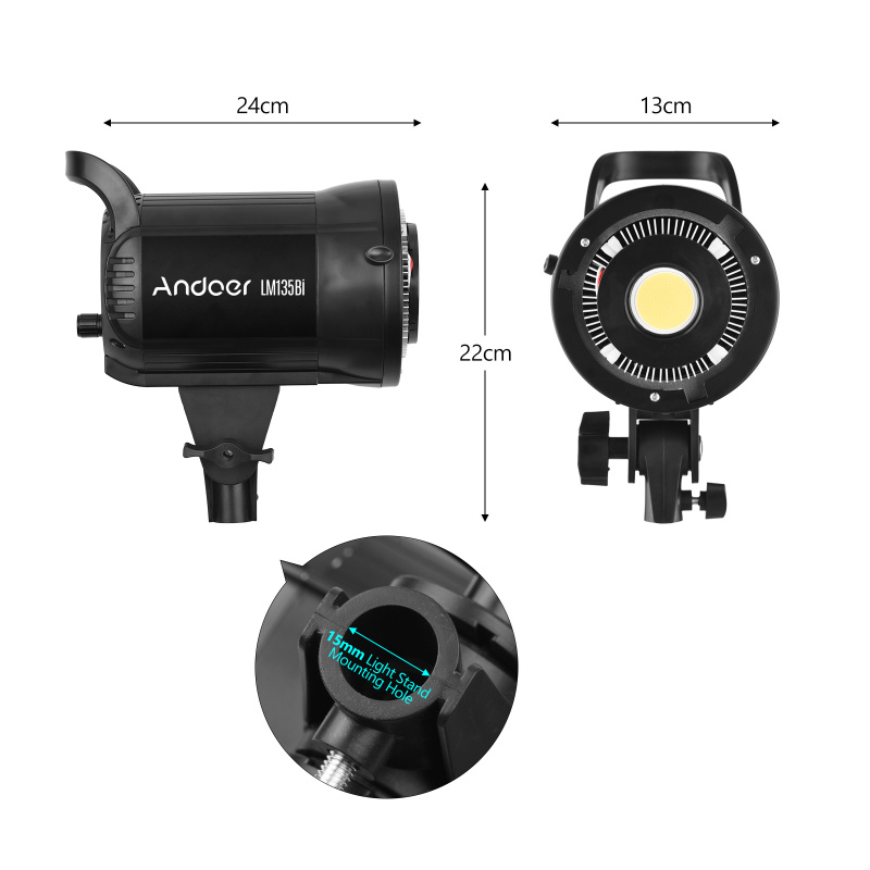 Andoer LM135Bi ポータブル LED 写真補助光 - Photography Lighting Handheld のレビューと価格