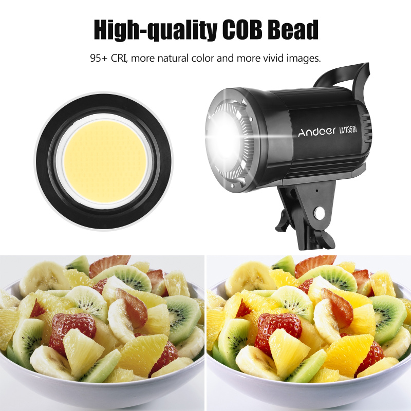 Andoer LM135Bi ポータブル LED 写真補助光 - Photography Lighting Handheld のレビューと価格